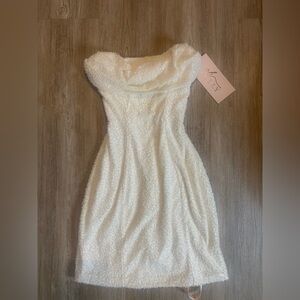 Oh Polly Ivory Embellished Dress